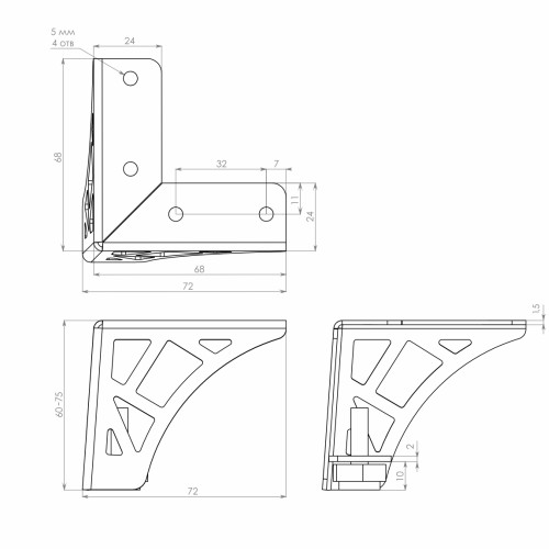 Мебельная опора VISTA N330GR.2/60 Мебельная опора VISTA N330GR.2/60