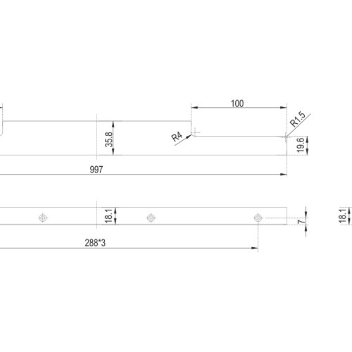 Мебельная ручка RAY RT109GR.1/000/1000 Мебельная ручка RAY RT109GR.1/000/1000
