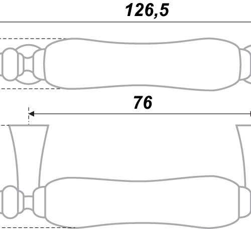 Мебельная ручка RS116AB.4/76/W02