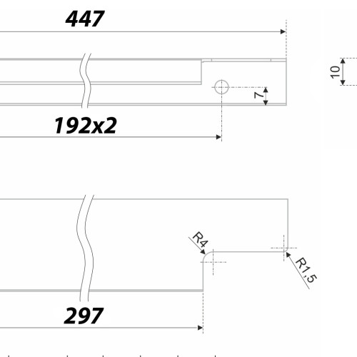 Мебельная ручка RAY RT109CP.1/000/450 Мебельная ручка RAY RT109CP.1/000/450