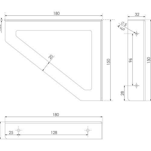 Полкодержатель CORNER P306BL.4