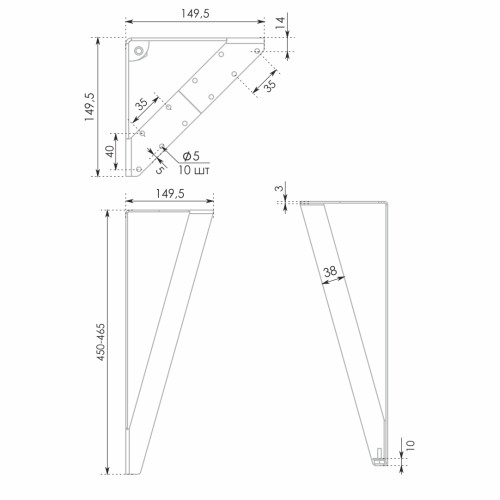 Мебельная опора VIVA N333BL.2/450
