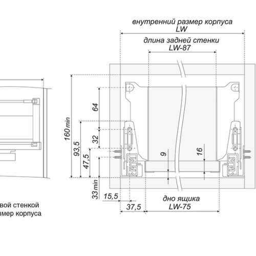 Продольный круглый рейлинг SBR01/GR/400 Продольный круглый рейлинг SBR01/GR/400